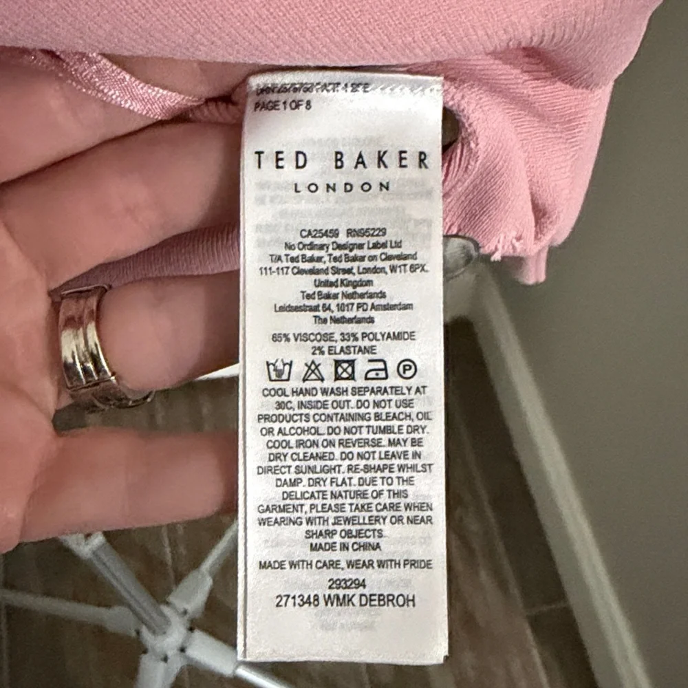 TED‎ BAKER Women Size 2/US 6 Debroh Easy Fit Ruffled Jumper pink Pullover